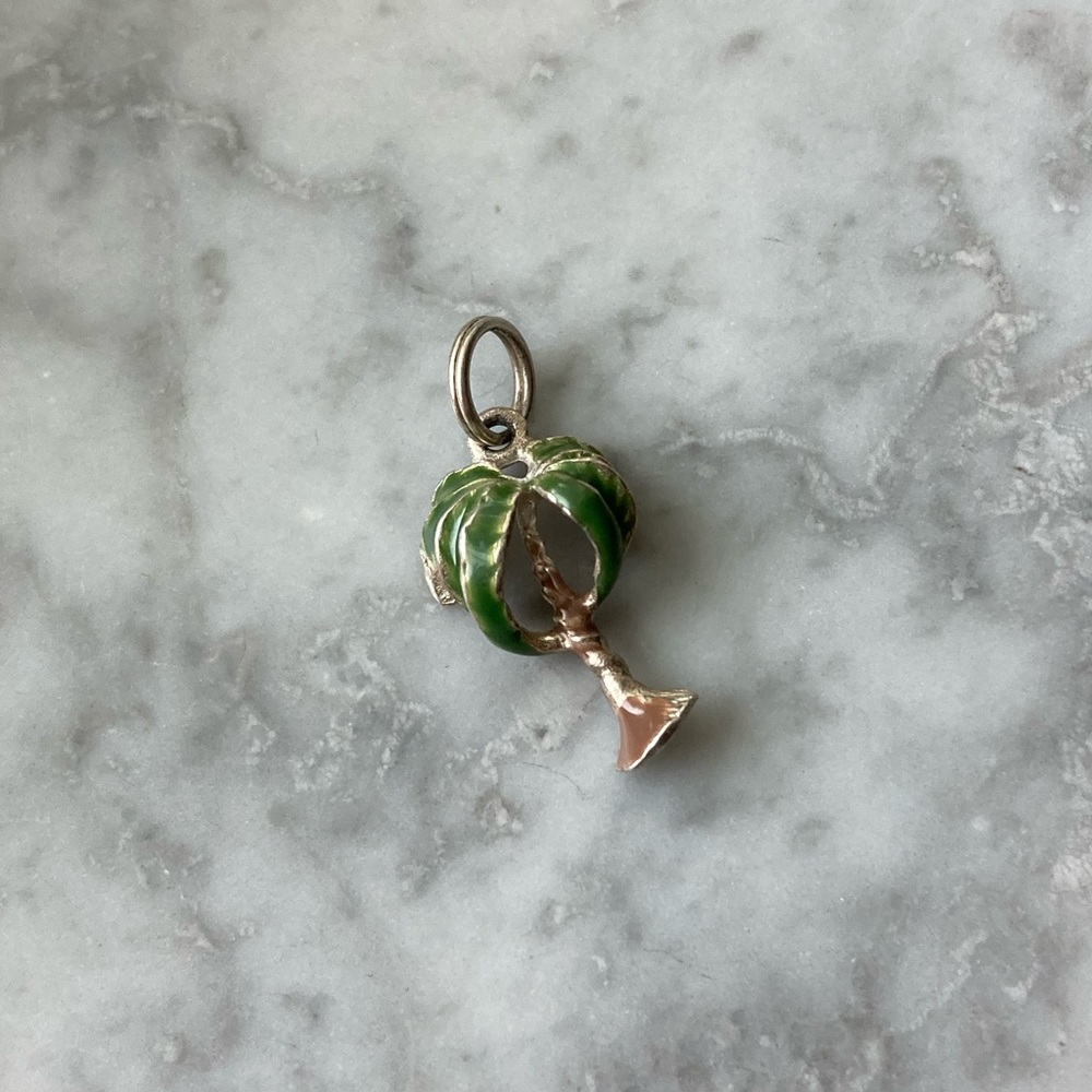 Sterling & Enamel Palm Tree Charm 🌴